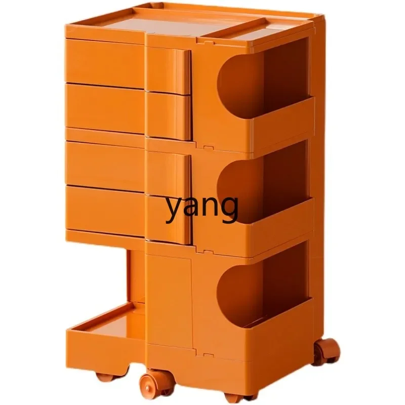 

YJQ rotating storage cabinet movable cart simple small apartment creative storage bedside table