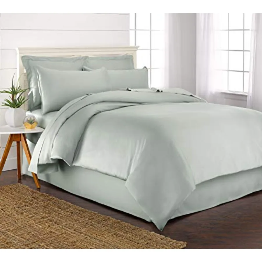 Duvet Cover by, 2 Pcs Set, Genuine 100% Organic Viscose Derived from Bamboo, Luxuriously Soft and Cooling, 1 Pillowcase