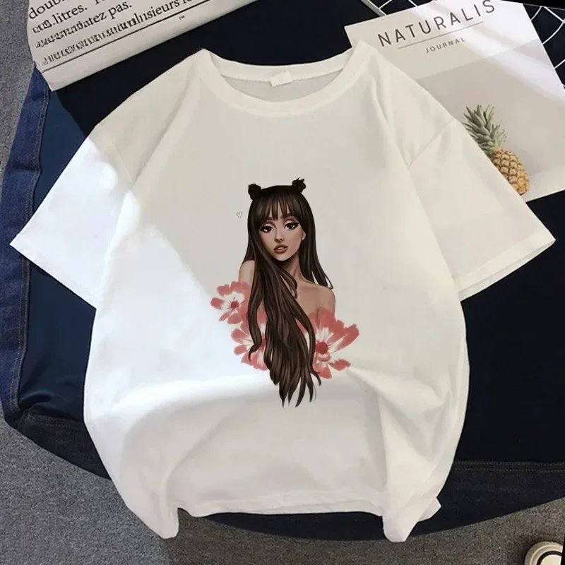Kobiety Ariana Grande niebezpieczna kobieta Harajuku koszulka z nadrukiem topy moda letnia koszulka z krótkim rękawem dziewczyna