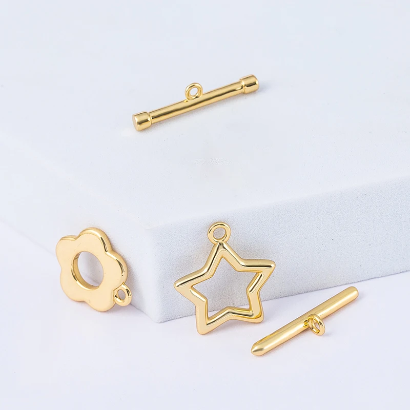 No Fade 18K Gold Plated OT Clasp Connector Toggle Clasps Buckle for DIY Jewelry Making Necklace Bracelet Accessories Findings