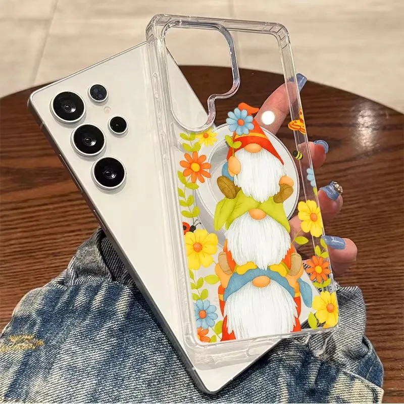 Secret Garden Transparent Phone Case For Samsung Galaxy S26 S25 S24 S23 S22 S21 Note20 Ultra 10 Plus FE Magsafe Shockproof Cover