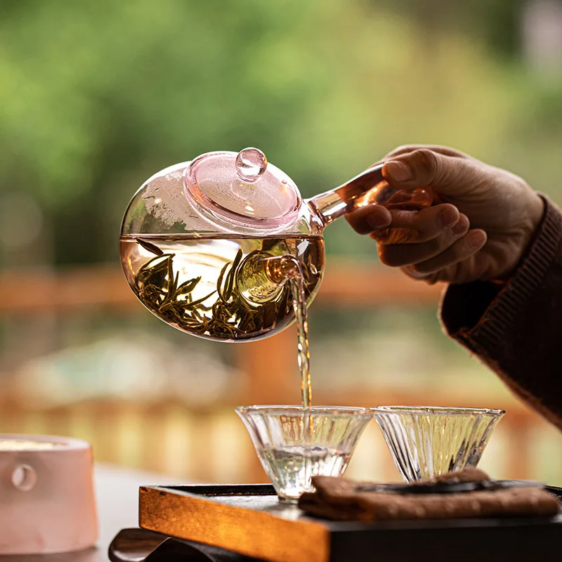 High Borosilicate Glass Teapot Thickened High Temperature Resistance Side-handle Pot Small Household Anti-scald Green Tea Teapot