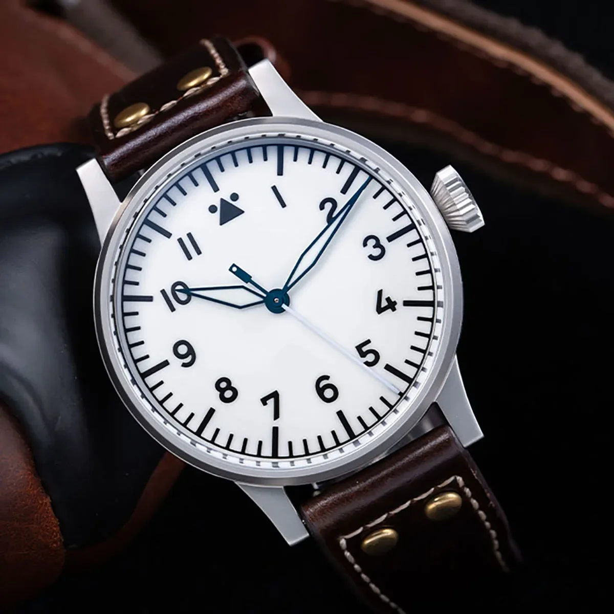 Hruodland 2025 Nieuwe Pilot Heren Automatisch Mechanisch Horloge Pt5000 Saffier Lichtgevend C3 Roestvrij Staal Waterdicht 10Bar reloj hom
