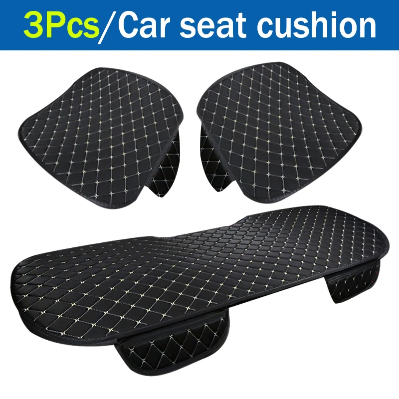 New 3Pcs Cotton and linen Car Seat Cover Set Soft Universal Car Seat Cover Cushion Car Seat Protector Interior Car Accessories