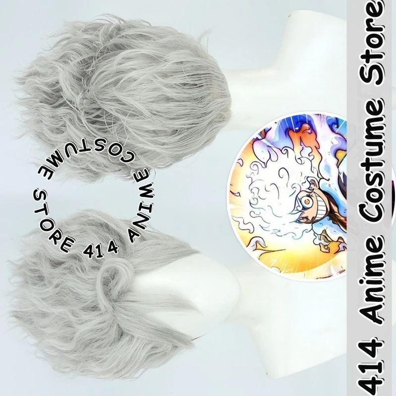 

Game & Anime Luffy Cosplay Wig O/Pc Gear 5 Nika Form Heat-Resistant Fiber Synthetic Hair