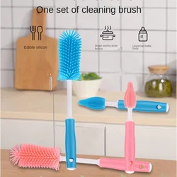 Baby Silicone Nipple Brush Straw Brush Cleaning Bottle Shaker Cleaning Brush Set Bottlebrush