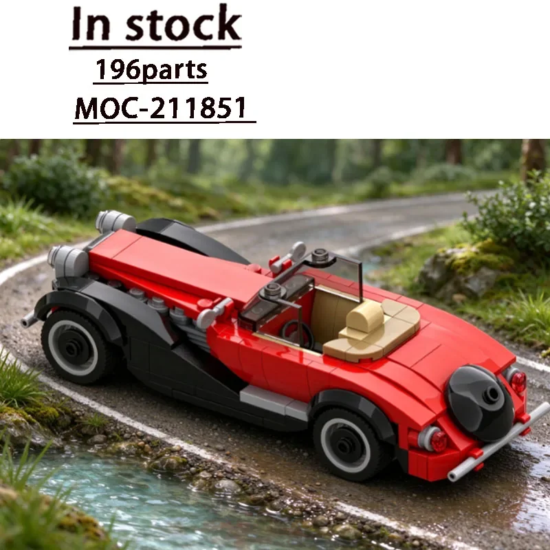 Custom Building Block Model MOC-211851City Popular New 80s Sports Hot Rod Car196Parts Creative Adult Birthday Christmas Toy Gift