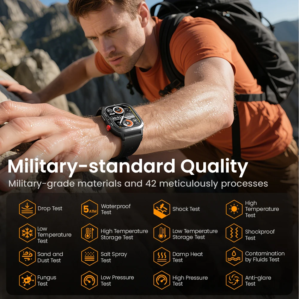 HAYLOU IRON NEO Smartwatch 1.95 ''HD عرض 3ATM مقاوم للماء بلوتوث دعوة 30 يومًا عمر البطارية الرياضة ساعة ذكية للخارجية