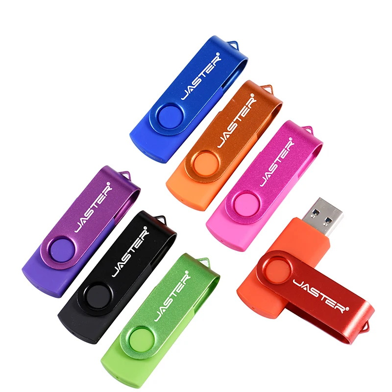 JASTER OTG Rotatable 360° USB Flash Drive 64GB Pen Drives Memory Stick 32GB Gifts Key Chain U Disk 16GB 8GB 4GB