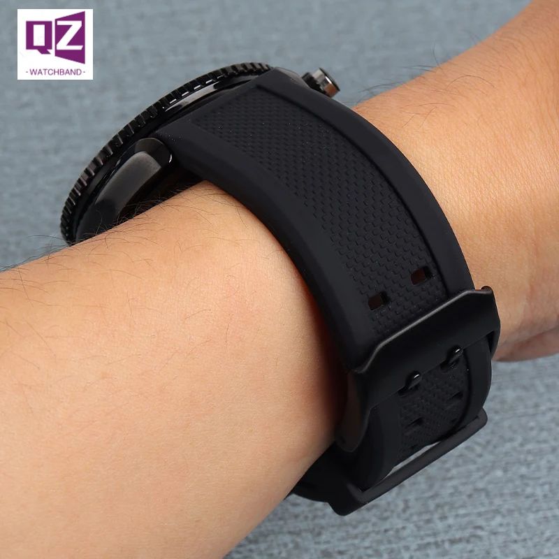 Fashion Top Men\'s Rubber Watch Strap 22mm/23mm Waterproof Sport Watchband with  for Luminox Buckle Silica Gel Bracelet