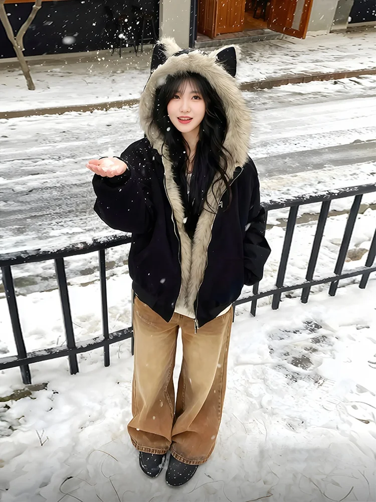 

Модная женская утепленная хлопковая куртка Bla Cool с капюшоном, свободного кроя, с длинными рукавами, дышащая, повседневная