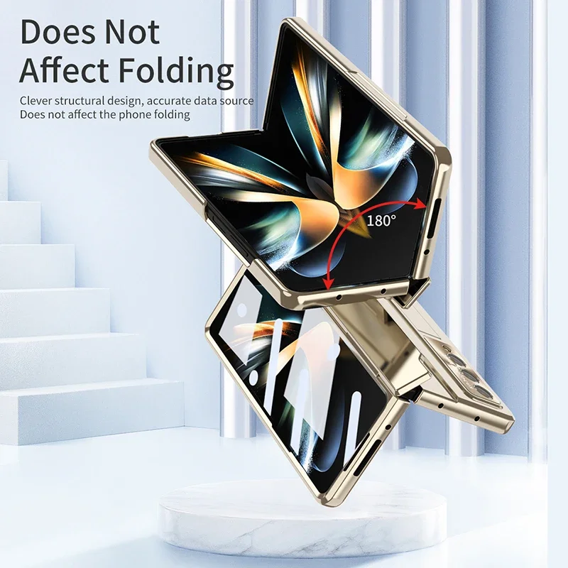 Leveling Hinges Protection Case For Samsung Galaxy Z Fold7 6 5 4 3 5G Phone Cover with Front Screen Protecter For Galaxy Fold 6