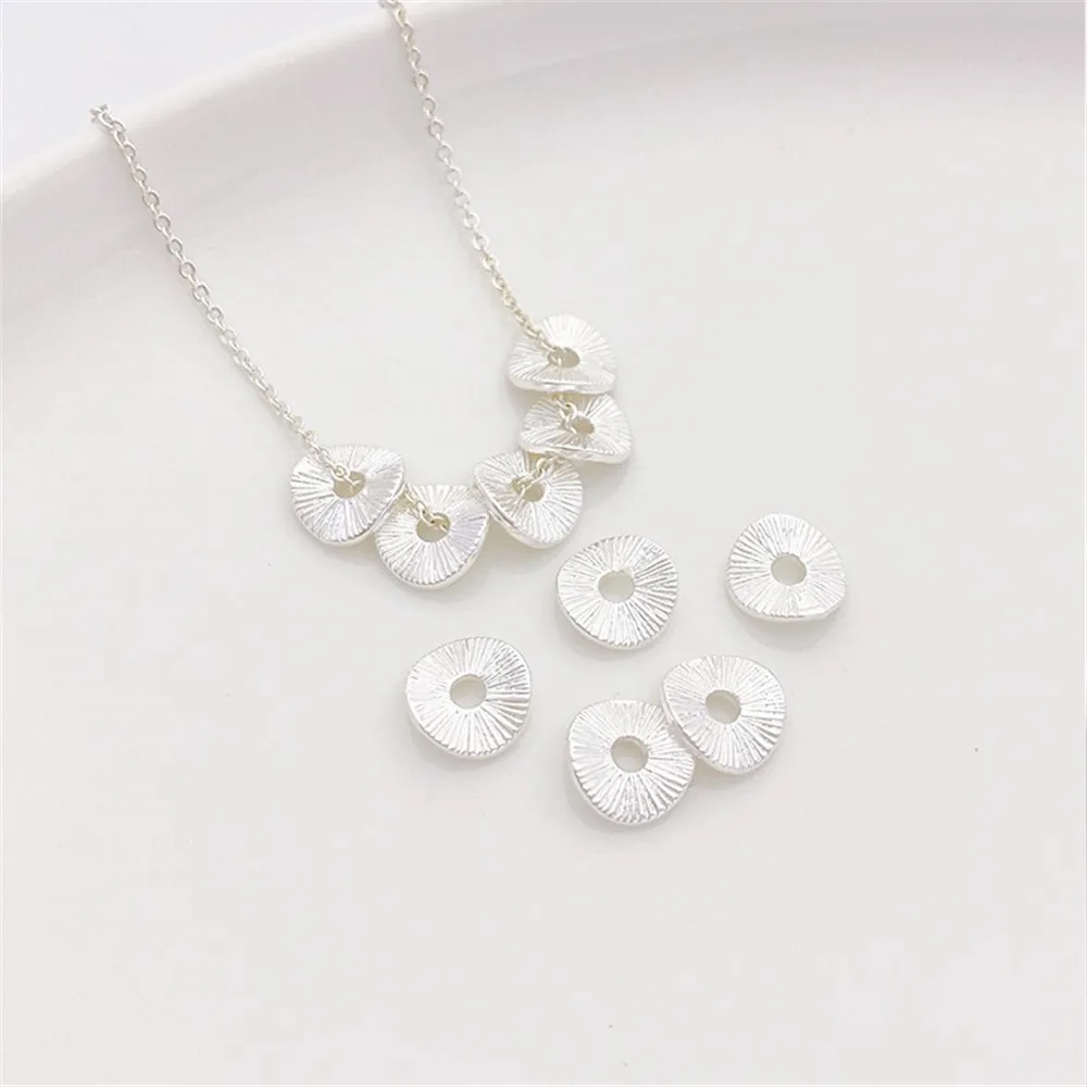 

Thick Silver-plated Brushed Lotus Leaf Spacer Loose Beads Handmade Diy Beaded Bracelet Necklace Jewelry Material Accessories