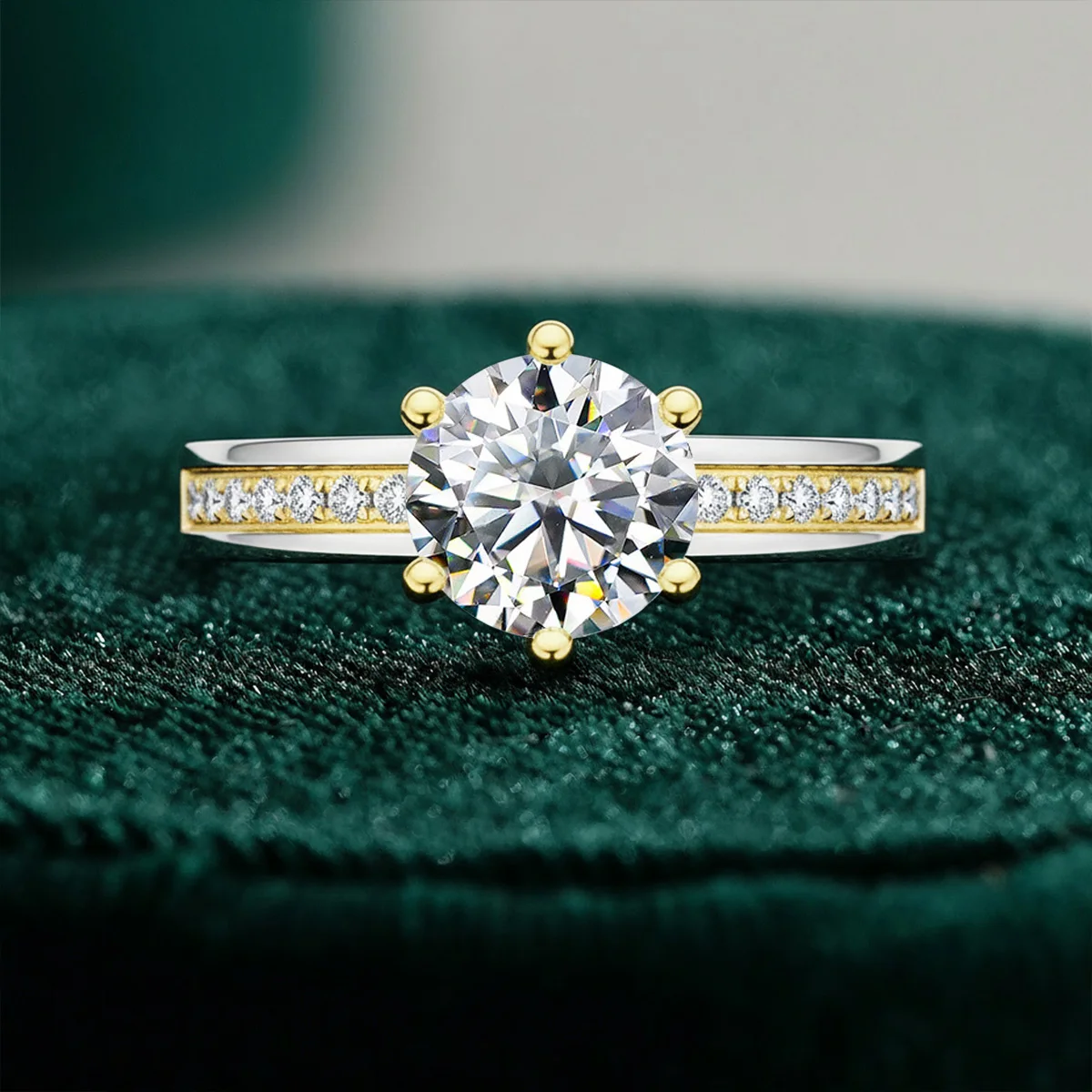 

KNB Sparkling 2CT Certified Pure Moissanite Diamond Wedding Rings For Women 925 Sterling Silver Engagement Fine Jewelry