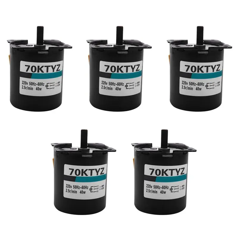 RMWIN-5X 220V AC 40W Low Speed Geared Motor 70KTYZ Permanent Magnet Synchronous Motor Adjustable Direction