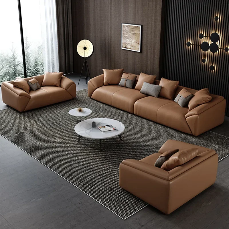 

-Design Living Room 1 Piece Ergonomics Sofa Chair Modern Luxury European Style Modular Leather Nordic Sofa set
