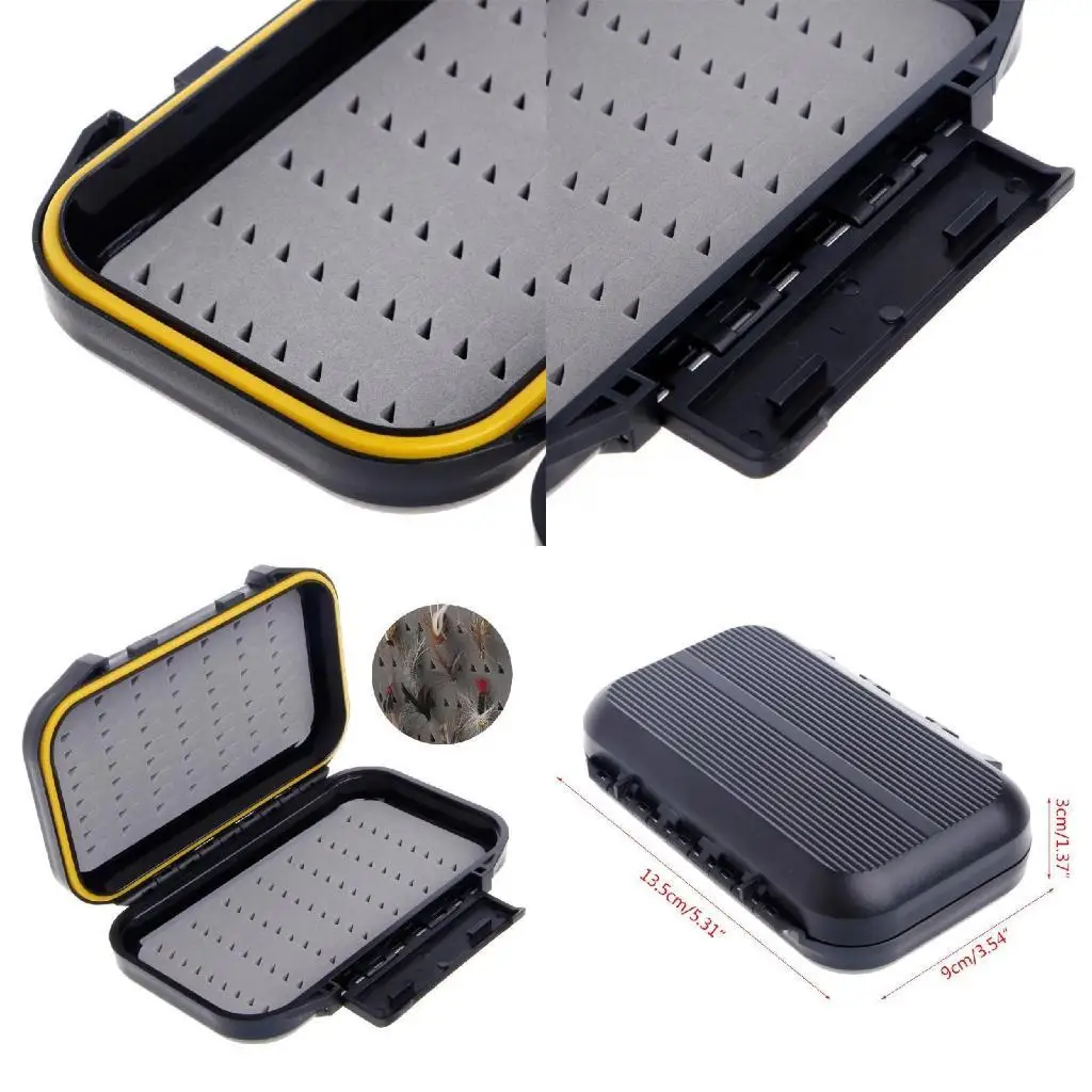 

R6FE Portable Waterproof Fly Fishing Lure Bait Trout Flies Storage Box for Case Conta
