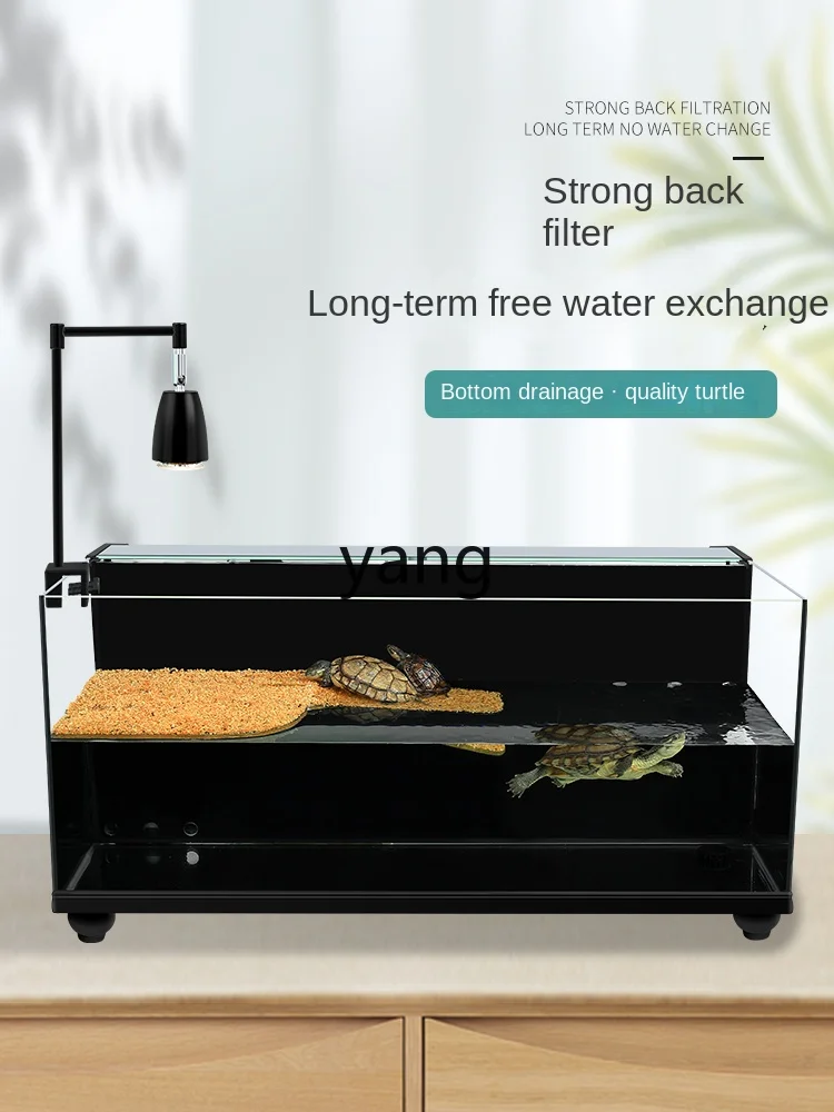 Yhl Filter Bottom Drainage Change Water for Home Use Large Glass Amphibious Feeding Tank