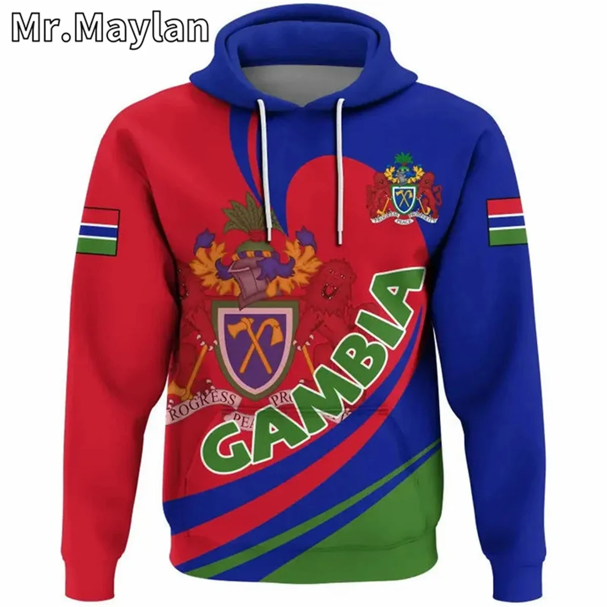 AFRICAN HOODIE Country GAMBIA Flag 3D Printed Unisex Hoodies Men/Women Streetwear Zip Pullover Casual Jacket Tracksuits W-12366