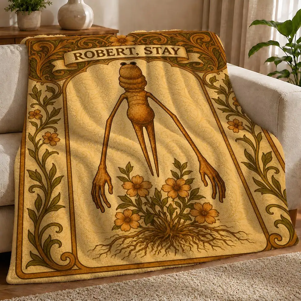 Marcus The Worm Robert Help Art Nouveau Throw 1pc Flannel Blanket Soft Lightweight Warm Cozy For Bedroom Sofa Bed