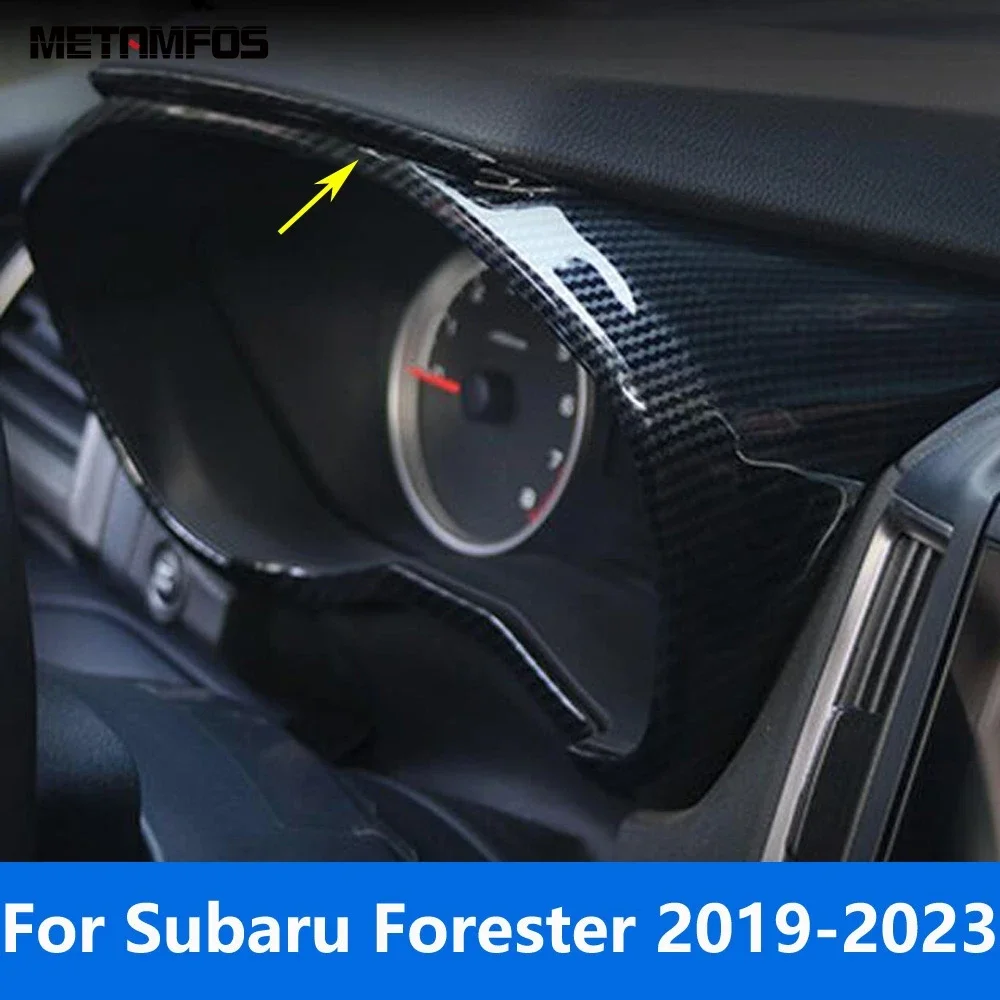 For Subaru Forester SK 2019 2020 2021 2022 2023 Carbon Fiber Dashboard Instrument Board Frame Cover Trim Sticker Car Accessories