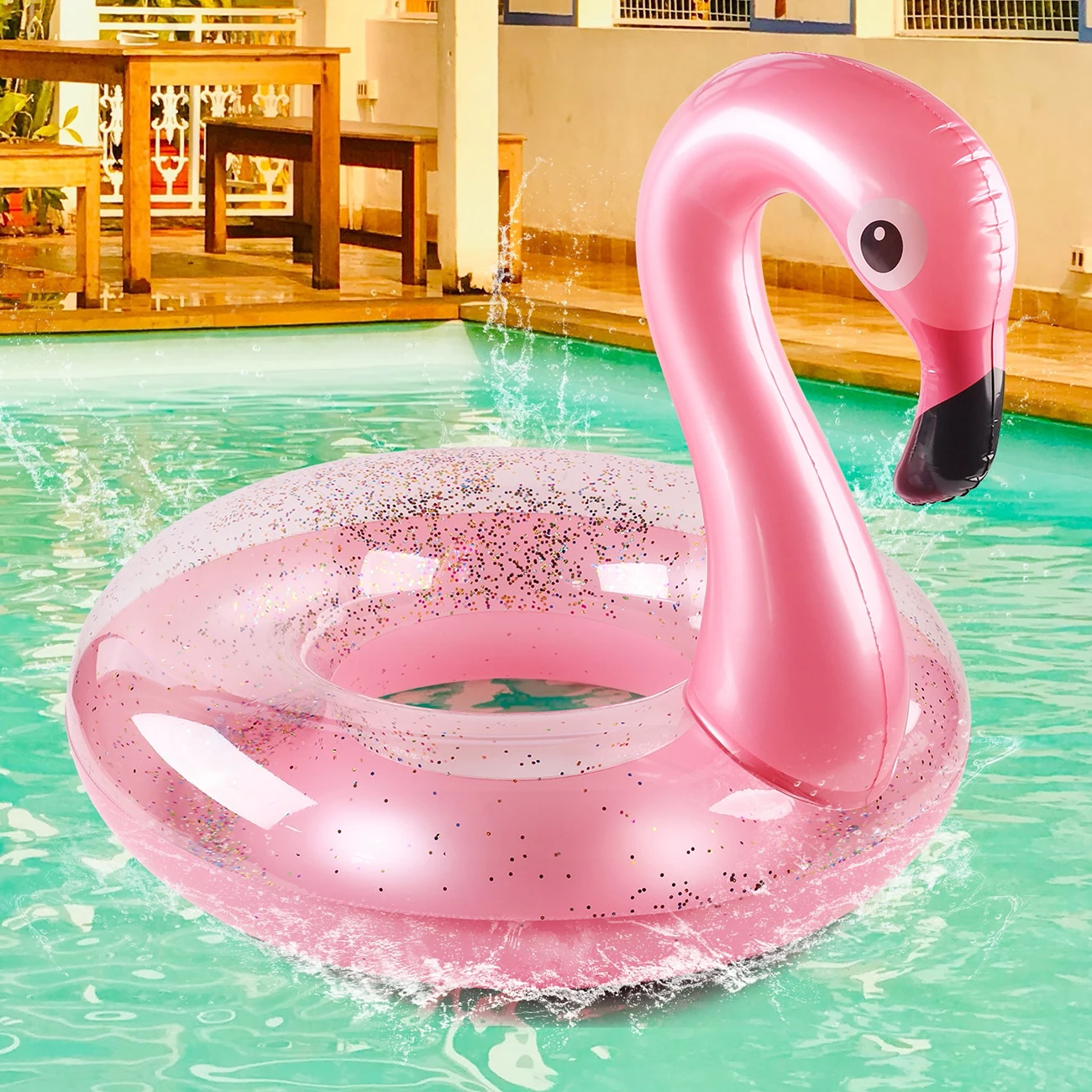 Flamingo Pool Float - Fun Beach Floaties, Inflatable Swimming Pool Tubes Party Toys Summer Pool Raft Lounger for Adults & Kids