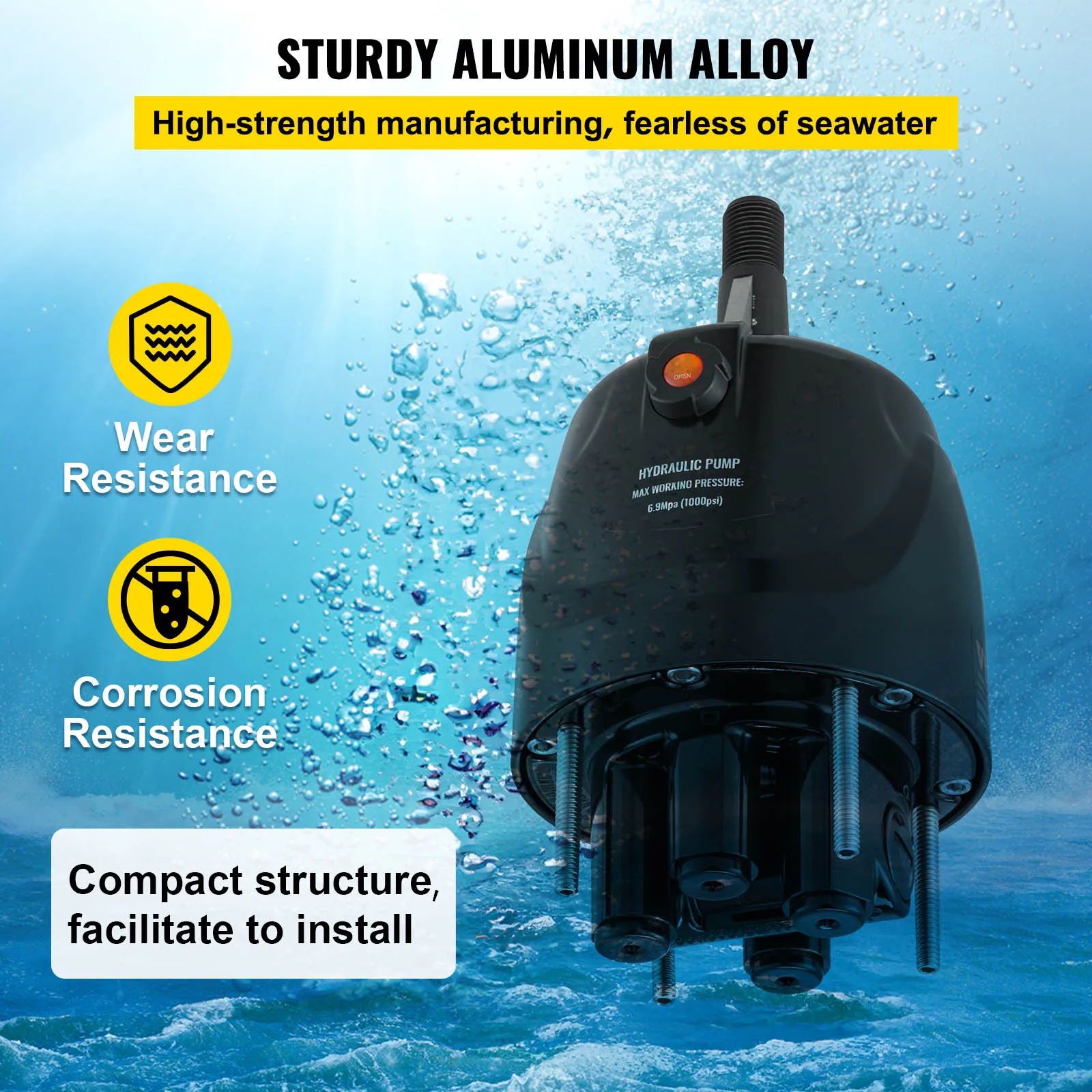 SucceBuy مضخة توجيه هيدروليكية خارجية هيلم 300 حصان مضخة هيدروليكية HH5271-3 لـ Runabouts قارب الصيد ملحقات القوارب البحرية