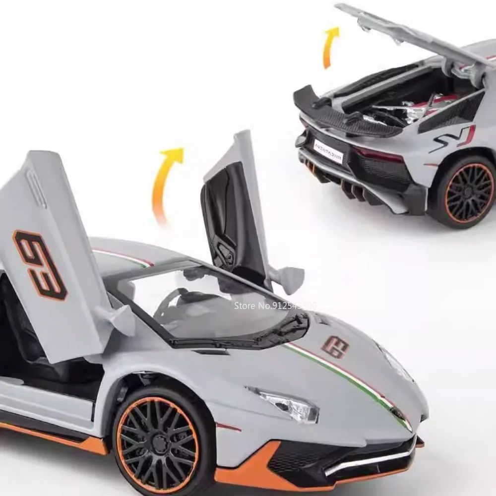 1:32 スケール アヴェンタドール LP780 SCV12 スポーツカーモデルおもちゃ金属ダイキャスト車両プルバックおもちゃコレクション男の子ホリデーギフト