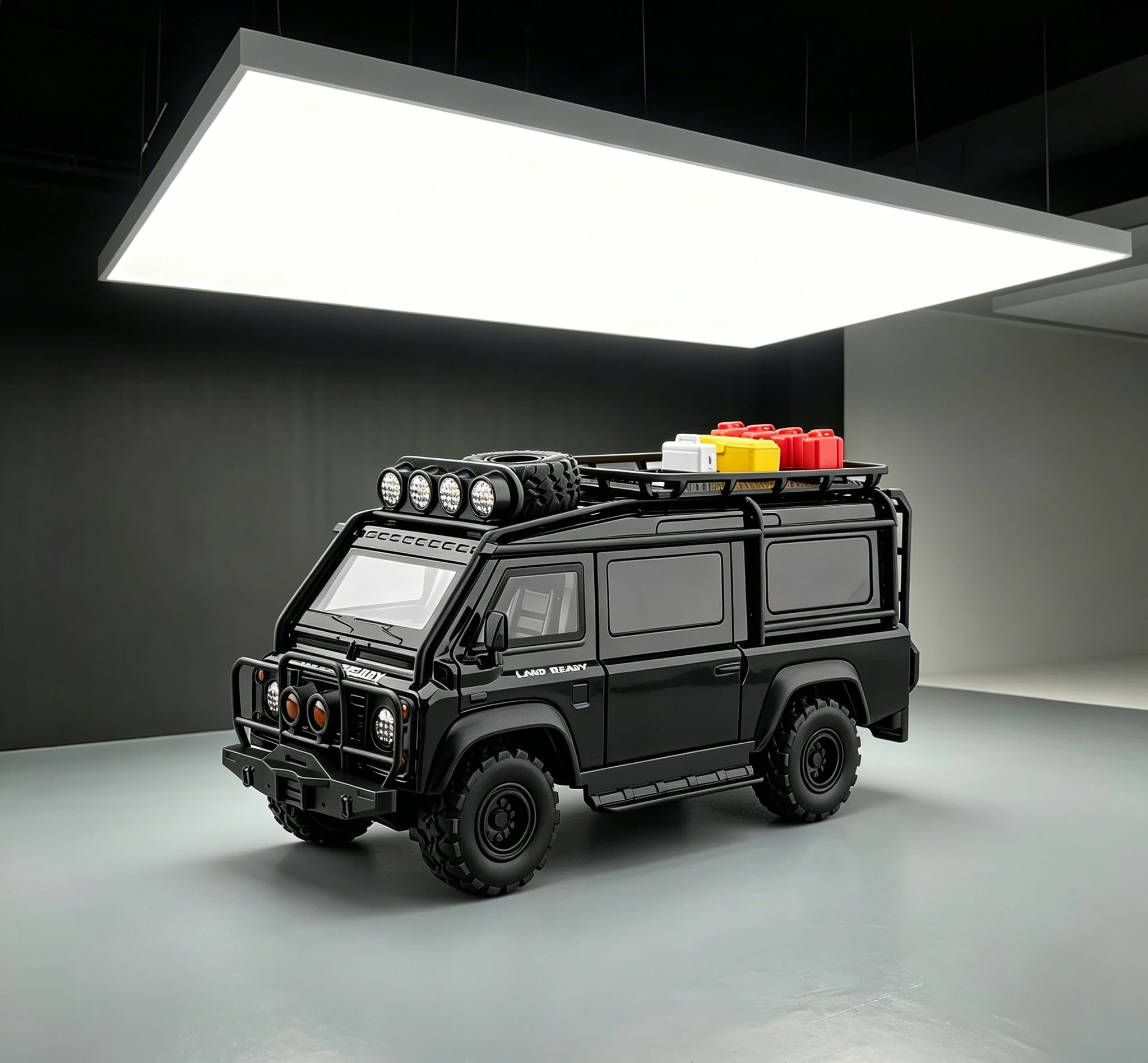 

1:24 Land Rover Defender Van Camper Diecast Car, Pull Back & Sound Light, Interactive Model Toy