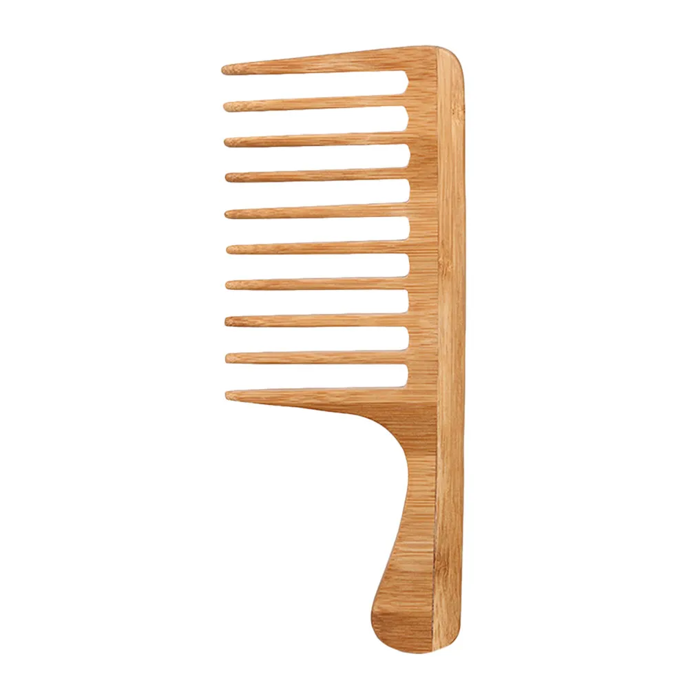 Firm Bamboo Wide Tooth Comb for Men Large Styling Comb Textured Pattern for Precise Hairstyling Backcombing Wet Hair Barber