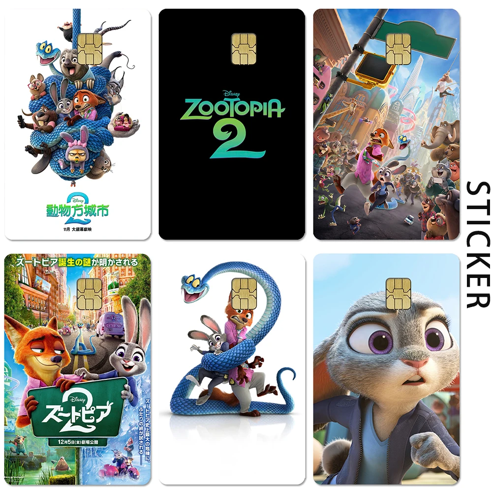 

Наклейки для карт «Зверополис» из мультфильма «Зверополис» Ник Уайльд Джуди», пленка для кожи, наклейки для кредитных карт, наклейки для дебета спереди, банка, автобус, пропуск