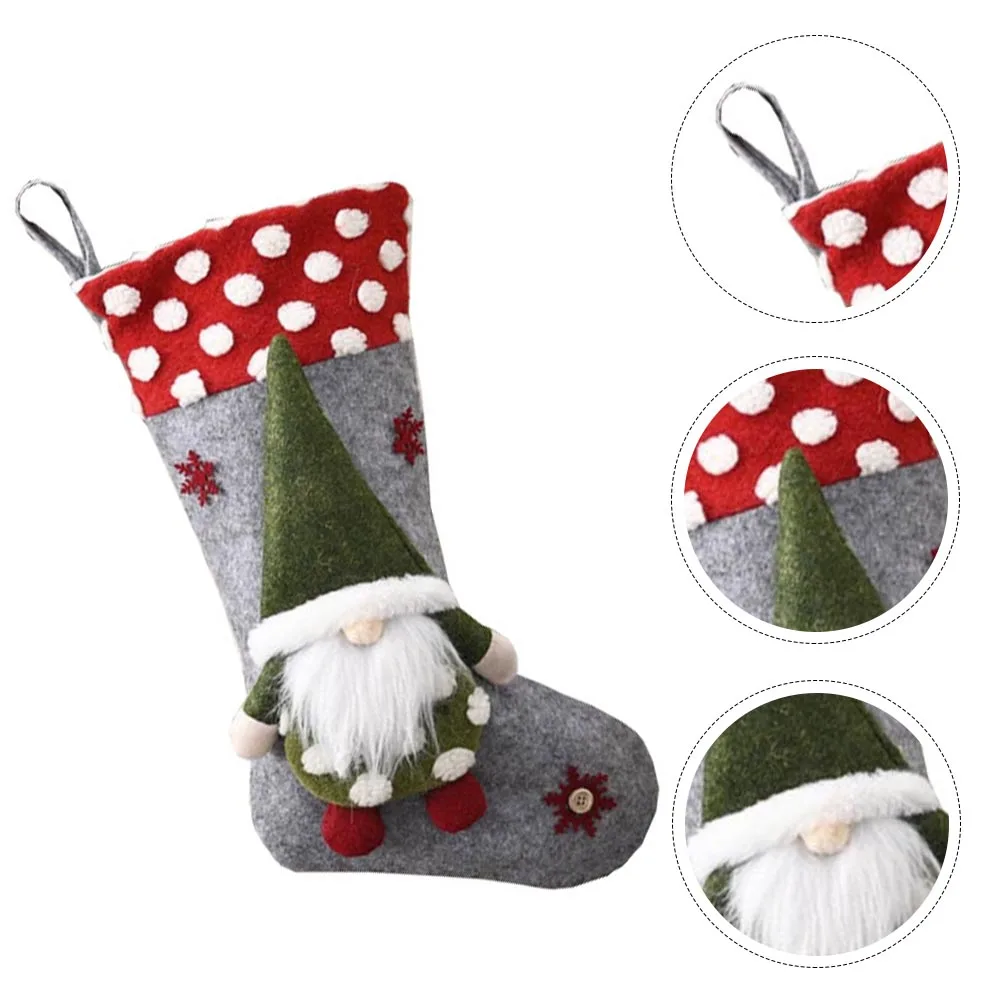 

1Pcs Christmas Candy Bag Premium Polyester Hanging Ornament Party Favor Gift Bag Christmas Tree Decoration Candy Storage