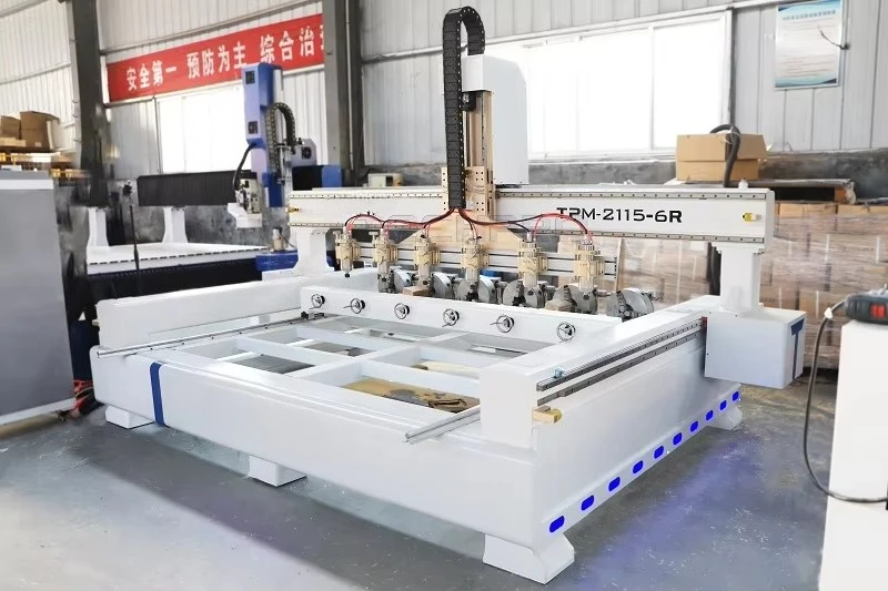 Six Spindles 3D Wood Carving Machine Rotary 4 Axis Multi Head Cnc Router for Wood Cabinets Sofa Chair Table