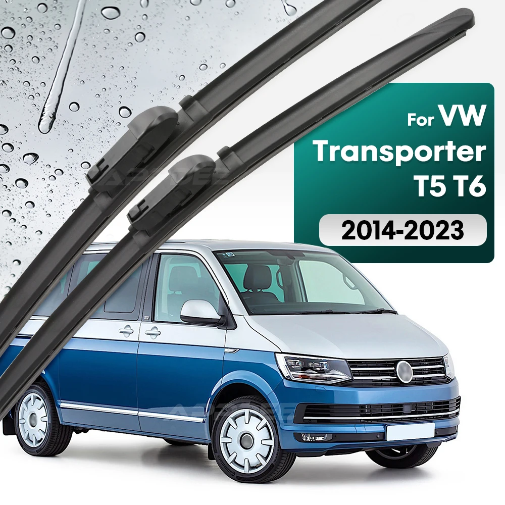 

Silicone & rubber Front Wiper Blades Set For VW Transporter T5 T6 Caravelle Multivan 2014 - 2023 Windshield Windscreen 24''+24'