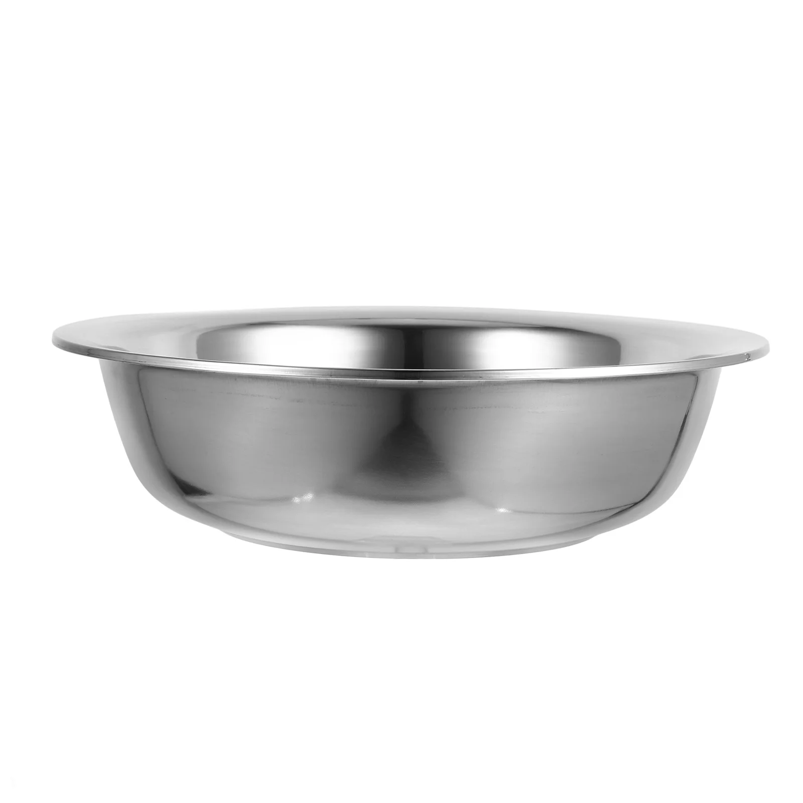 Durable Stainless Steel Basin Soup Bowl Simple Kitchen Fixture Practical Home Tableware Laundry Tub Flour Mixing Pan Fruit