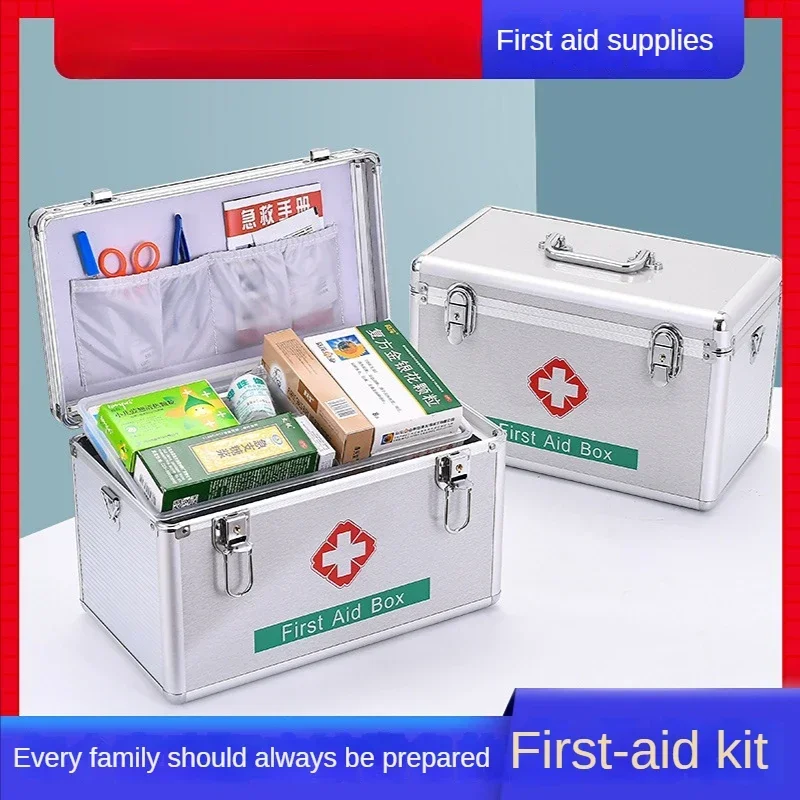 Aluminum Alloy Family Emergency First-aid Medical Kit  Portable First-aid Kit Medicine Storage Kit