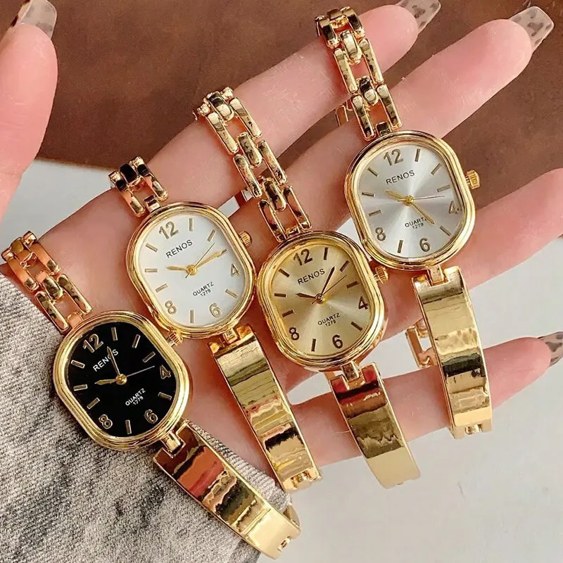 นาฬิกาข้อมือผู้หญิง ดีไซน์หรูหรา สายแบบกำไล แบรนด์ดัง รุ่นใหม่ล่าสุด แฟชั่นทันสมัย สำหรับสาวๆ สไตล์อินเทรนด์