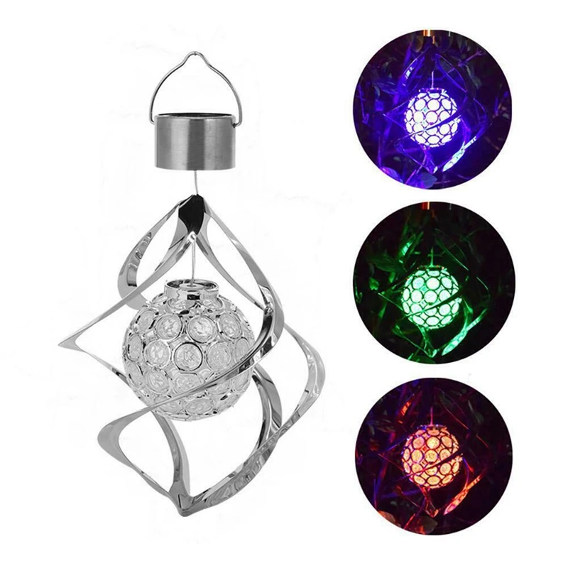 Outdoor Solar Lights Outdoor LED Solar Wind Turn Light Colorful Decorative Light Solar Wind Chime Light Yard Decor