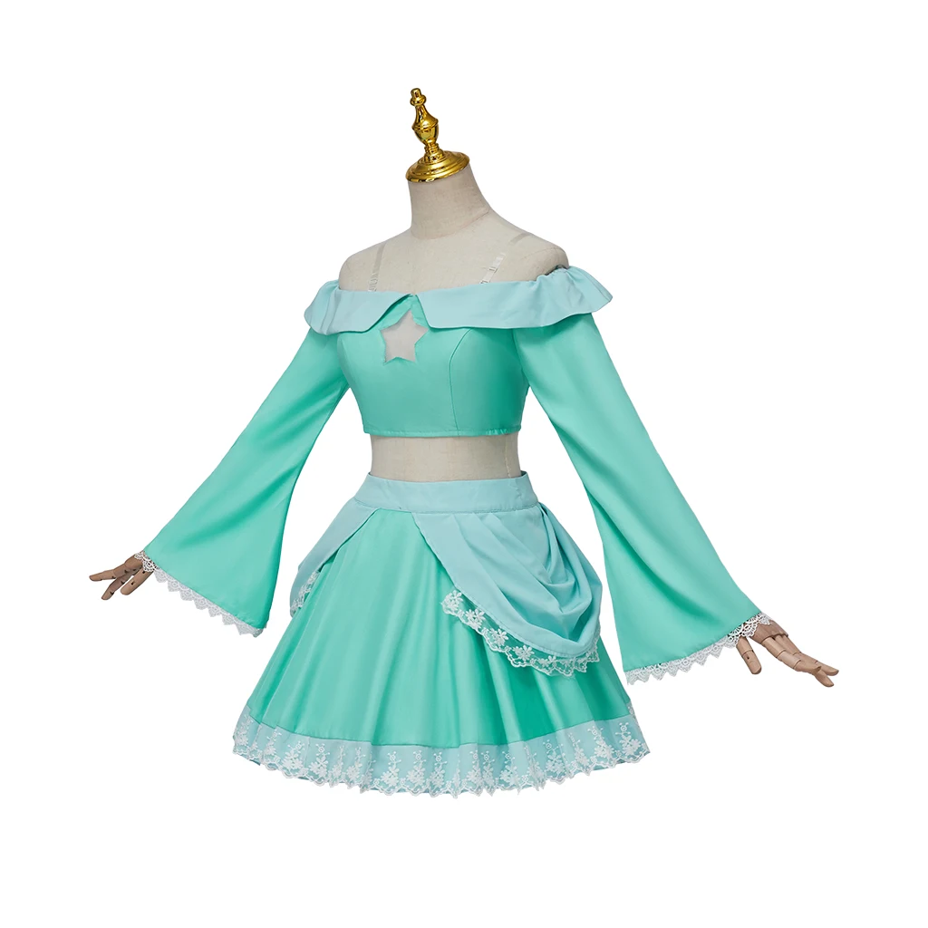 Principessa Cosplay Rosalina Costume carino blu abiti donna principessa Crop top gonne Set vestiti di carnevale di Halloween