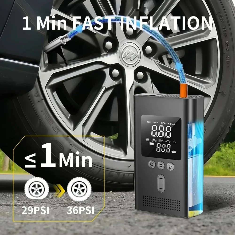 Portable Jump Starter with Air Pump, 3000A Car Jump Starter Boost 150PSI Auto Air Compressor Tire Inflator , LED Light - Image 3