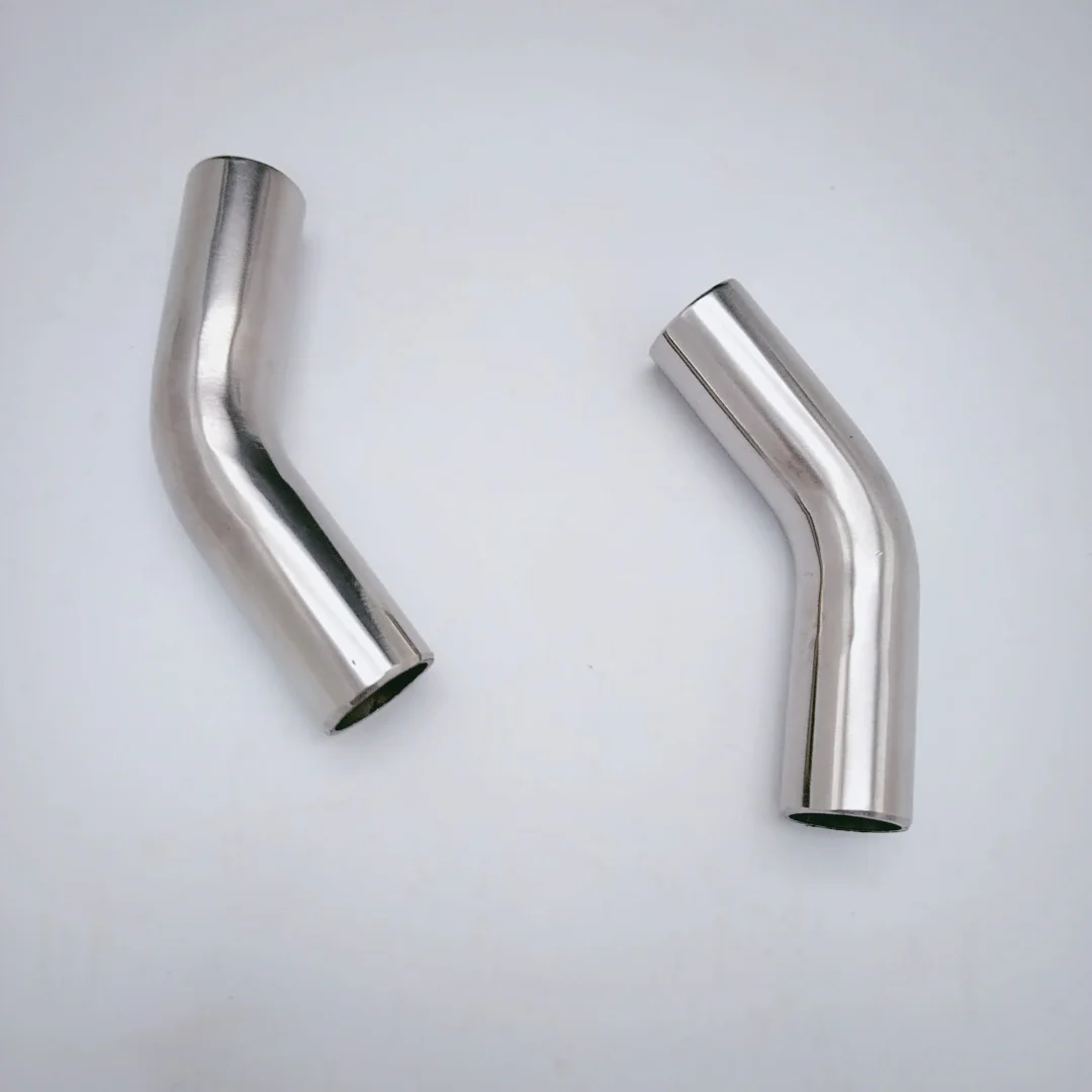 Automobile Exhaust16/25/38/51/63/76Mm Pipe Outer Diameter Butt Welding 45 Degree Elbow 304 Stainless Steel Sanitary Pipe Fitting