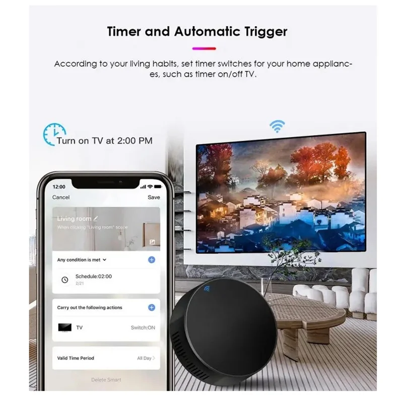 ABMF-Tuya Wi-Fi умный ИК-пульт дистанционного управления с домашним пультом Smart Life для кондиционера, телевизора, DVD, Alexa, простой в использовании