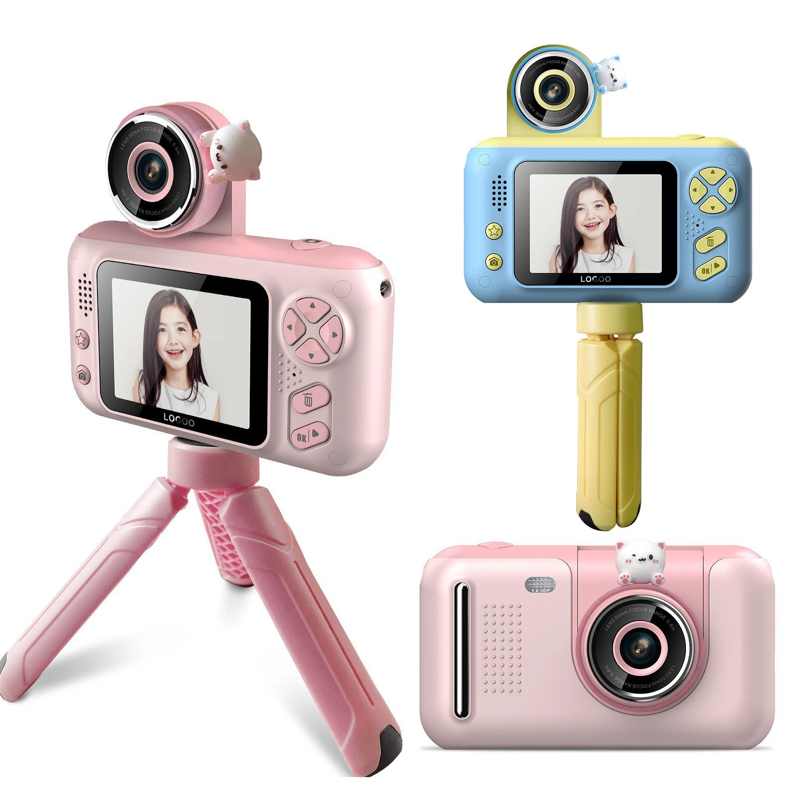

Детская камера для видеоблогинга, для малышей от 3 до 12 лет, подарки на Рождество и день рождения, портативная цифровая камера для селфи с SD-картой на 32 ГБ.