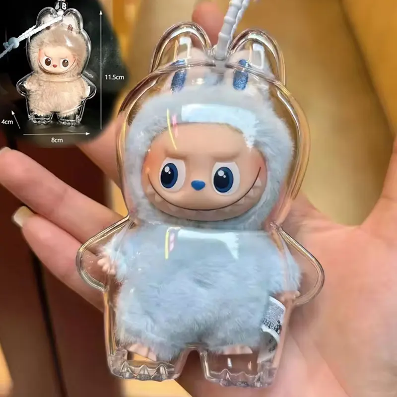 

Transparent Protective Case Labubu 4.0 The Monsters Plush Doll Cover - Cute Hanging Ornament for Collection & Decoration No Doll