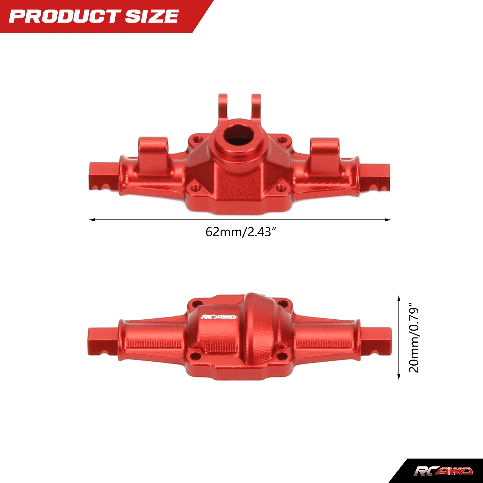 Aluminum alloy Front/rear axle housing for FMS EAZYRC Roc Hobby FCX24 1/24 crawlers Upgrades Parts