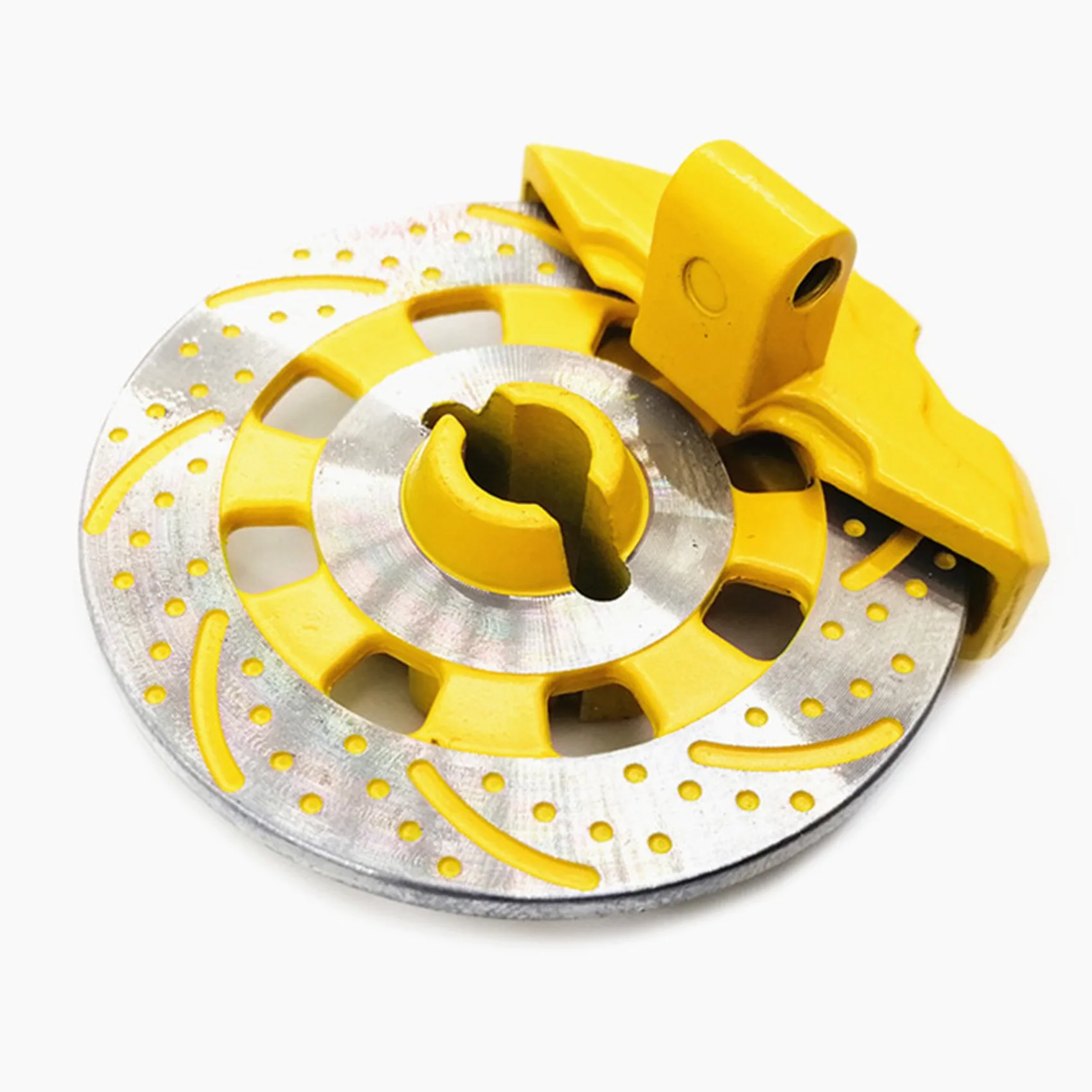 4 Pcs Aluminum Brake Disc Drive Hub for 1/7 Traxxas UDR RC Car Simulate Metal Brake Ppads RC Car Part Yellow