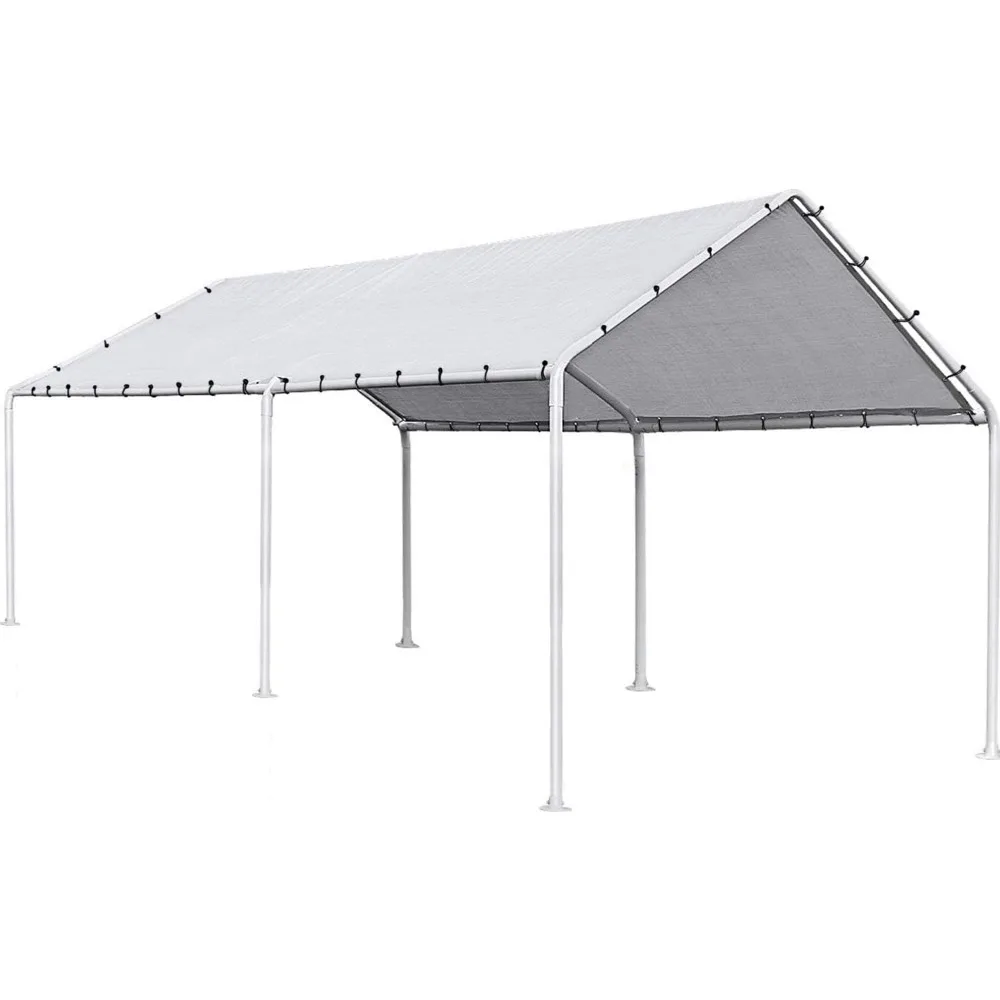 10x20 Canopy Tent Metal Carport Kits Outdoor Garden Gazebo, Not Good for Strong Wind Condition