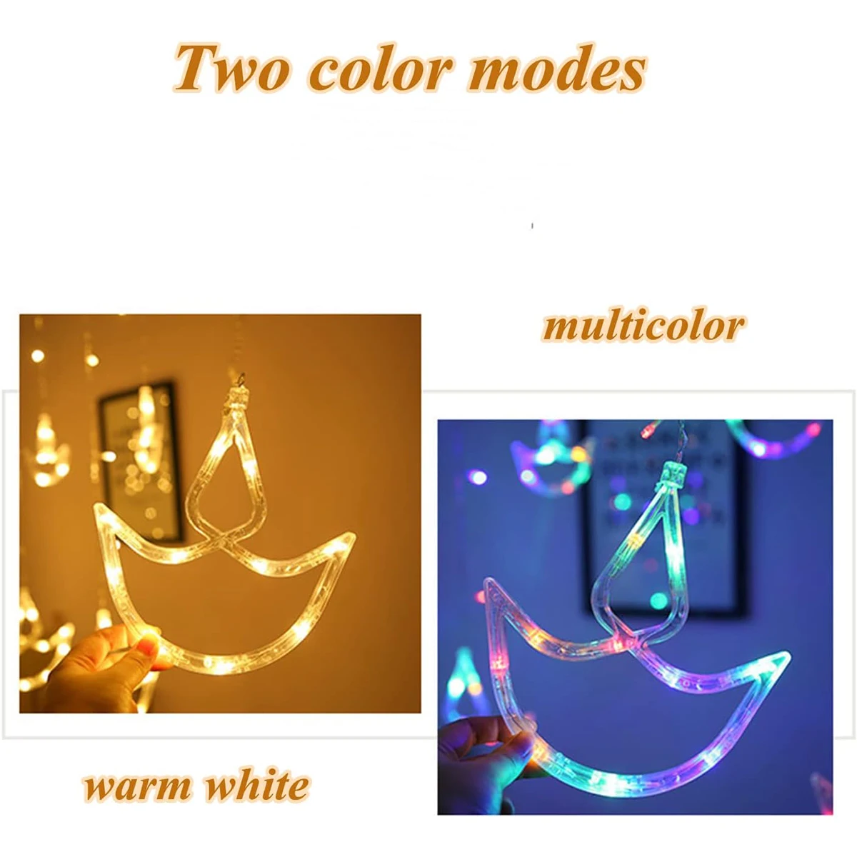 2.5 m排灯祭の光が輝く夜のアンカー配置結婚式装飾カーテンクリスマスガール12掛有名人の心房Led