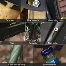 مجرفة مهندس محمولة - مجرفة تخييم خفيفة الوزن للبقاء على قيد الحياة وحقائب الظهر وأداة حفر خارجية مع وظائف متعددة #2