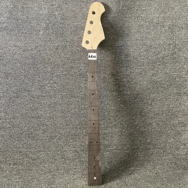 AN302 Unfinished Bass Guitar Neck No Frets Right Hand 21 Frets 864 Scales Semi Finishing No Frets for DIY